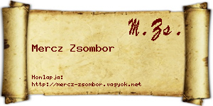 Mercz Zsombor névjegykártya